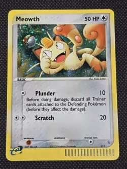 Pokemon Meowth Holo E-Reader 013 Black Star Promo Holo Vintage - Image 1