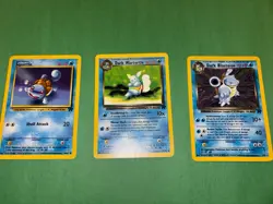 Pokemon TCG Dark Blastoise Holo Rare 3/82 NM Condition + Dark Wartortle/Squirtle - Image 1