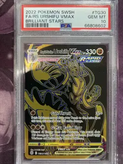 2022 PSA 10 Rapid Strike Urshifu VMAX FA Full Art TG30 Pokemon Brilliant Stars - Image 1