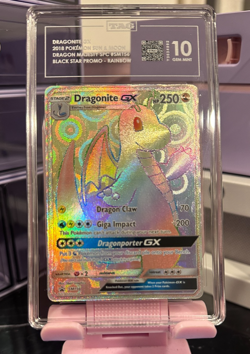 Pokemon Dragonite GX Rainbow Full Art #SM156 Dragon Majesty Promo TAG 10 - Image 1