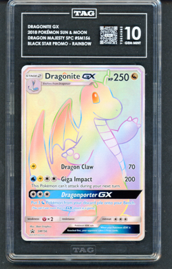 Pokemon Dragonite GX Rainbow Full Art #SM156 Dragon Majesty Promo TAG 10 - Image 3