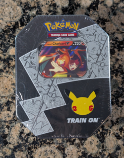 Pokemon TCG 25th Anniversary Celebrations Tin Pack ~ Lance's Charizard V Sealed - Image 1