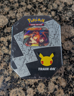 Pokemon TCG 25th Anniversary Celebrations Tin Pack ~ Lance's Charizard V Sealed - Image 2