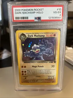 PSA 4 Pokemon Dark Machamp TCG 10/82 2000 Pokemon Rocket - Image 1