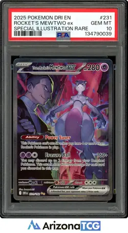 Pokemon 2025 Team Rocket's Mewtwo ex 231/182 SIR Destined Rivals GEM MINT PSA 10 - Image 1