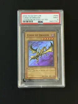 Yu-Gi-Oh! 2002 Curse of Dragon LOB-066 Super Rare 1st Edition PSA 9 - Image 1