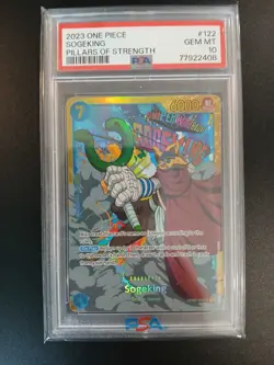 2023 ONE PIECE OP03 PILLARS OF STRENGTH #122 SOGEKING PSA 10 English - Image 1