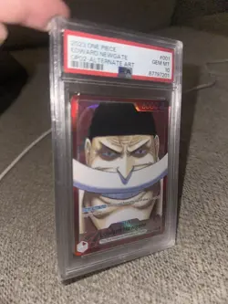 2023 ONE PIECE OP02-PARAMOUNT WAR ALTERNATE ART #001 EDWARD NEWGATE PSA 10 - Image 2