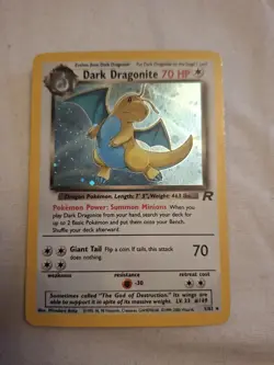 Pokemon Dark Dragonite TCG Holo Card 5/82 Team Rocket WOTC LP - Image 1