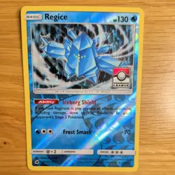 REGICE 28/111 POKEMON CARD (CRIMSON INVASION SET) REVERSE HOLO POKEMON LEAGUE - Image 1