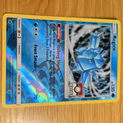 REGICE 28/111 POKEMON CARD (CRIMSON INVASION SET) REVERSE HOLO POKEMON LEAGUE - Image 2
