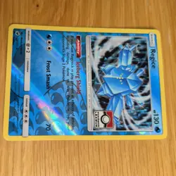 REGICE 28/111 POKEMON CARD (CRIMSON INVASION SET) REVERSE HOLO POKEMON LEAGUE - Image 4