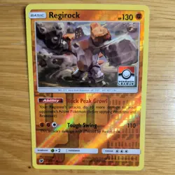 REGIROCK 53/111 POKEMON CARD (CRIMSON INVASION SET) REVERSE HOLO POKEMON LEAGUE - Image 1