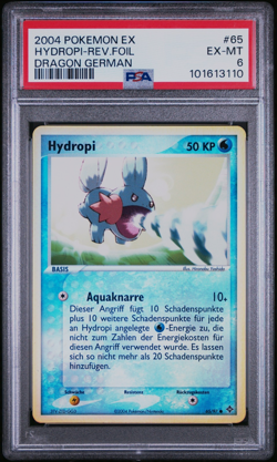 Hydropi (Mudkip) Reverse Foil 65/97 Pokemon Card EX Dragon PSA 6 EX MINT - Image 2