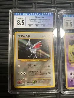 CGC Vintage Pokemon Holo Cards Set Of 3 Skarmory, Mr.Mime, Ampharos Japanese - Image 2