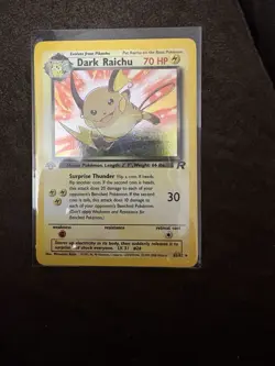 Pokemon Dark Raichu Holo TCG Card 83/82 Secret Rare FIRST EDITION - Image 1