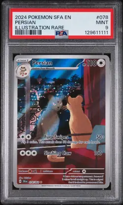 Pokemon Persian TCG Card 078/064 Shrouded Fable Illustration, Rare, PSA 9 Mint - Image 1