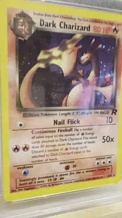 Dark Charizard 4/82 Team Rocket Holo 2000 Pokemon Card Graded PSA 4 - Image 2