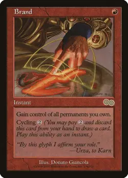 Brand Urza's Saga HEAVILY PLD Red Rare MAGIC THE GATHERING MTG CARD ABUGames - Image 1