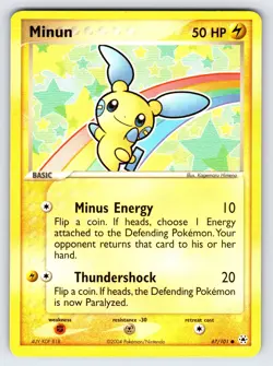 Minun 67/101 2004 EX Hidden Legends Pokemon Card TCG Nintendo Common - Nm/Vlp - Image 1