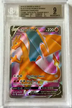2019-22 Pokemon Sword and Shield Black Star Promos Spanish Charizard V BGS 9 - Image 1