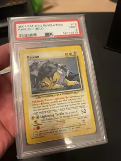 PSA 9 Raikou Holo Unlimited Neo Revelation 2000 Pokemon Mint Card Swirl - Image 2