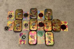 Pokemon TCG Scarlet & Violet 151 Set: 9 Spare EMPTY Mini Tin Artworks In Display - Image 1