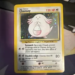 Chansey 3/102 Pokemon TCG WOTC Base Set Holo LP - Image 1