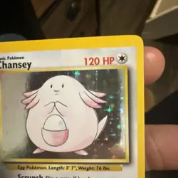 Chansey 3/102 Pokemon TCG WOTC Base Set Holo LP - Image 2