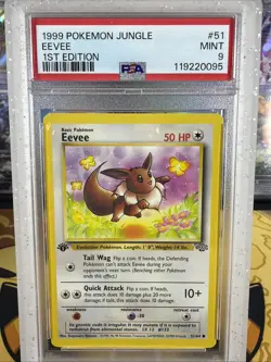1999 Eevee Pokemon Jungle 1st Edition #51 - PSA 9 MINT - Image 4