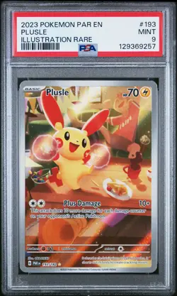 2023 POKEMON PAR EN-PARADOX RIFT ILLUSTRATION RARE #193 PLUSLE PSA 9 - Image 1