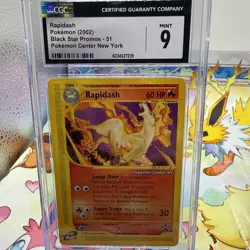 Rapidash CGC 9 Pokemon Center NY 51/53 Pokemon TCG WOTC Promo - Image 1