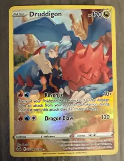 2022 Pokemon Sword & Shield Silver Tempest Full Art Holo Druddigon 9/30 - Image 1