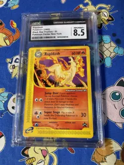 Pokemon Center NY Rapidash 51/53 WOTC Promo Black Star Promo CGC 8.5 - Image 1