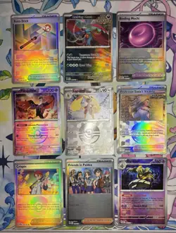 Pokemon Prismatic Evolutions Pokeball Textured Holo Lot Of 9 Pack Fresh - Image 1
