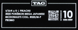2025 Pokemon Mega Japanese McDonald's Collection Promo Pikachu TAG 10 (964) - Image 3
