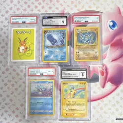 Pokemon 5 Slab Lot Old Maid Raichu, Horsea, Dark Omanyte, 1st ed Machamp, Minun - Image 1