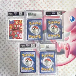 Pokemon 5 Slab Lot Old Maid Raichu, Horsea, Dark Omanyte, 1st ed Machamp, Minun - Image 2