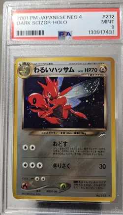 2001 Pokemon Japanese Neo - 4 Destiny Dark Scizor Holo # 212 PSA - 9 - Image 1