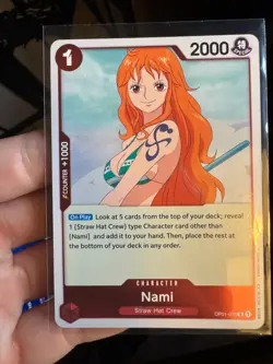 PRE ERRATA Nami - Romance Dawn Rare (OP01) Foil One Piece TCG English - Image 1
