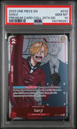 2023 One Piece Premium Bandai Premium 25th Edition Sanji #013 PSA 10 GEM MINT - Image 1