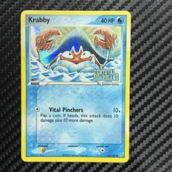 Krabby 54/100 Holo Stamped Ex Crystal Guardians TCG Pokemon Card (MYREF#5) - Image 1