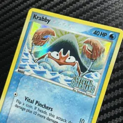 Krabby 54/100 Holo Stamped Ex Crystal Guardians TCG Pokemon Card (MYREF#5) - Image 3
