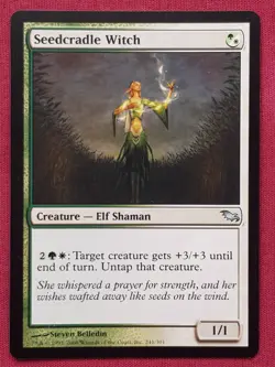 Magic The Gathering SHADOWMOOR SEEDCRADLE WITCH green/white card MTG - Image 1