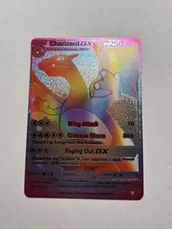Rainbow Charizard GX Rainbow Foil Fan Art Textured Display Card NM - Image 1