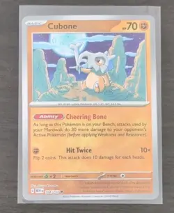 Cubone #104/165 Pokemon Reverse Holo Common Card S & V: 151 Near Mint - Image 3