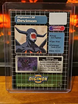 Digimon Animated Series 1999 Trading Card Bandai Holo Prism Devimon #30 Preview - Image 3