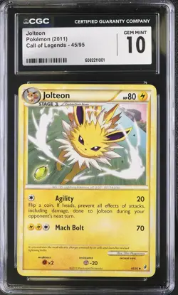 CGC 10 Jolteon 45/95 Call of Legends Pokemon Card - Image 1