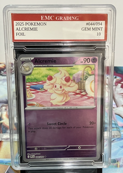 ALCREMIE 044/094 RARE FOIL Pokemon 2025 Card GRADED 10 MINT TCG CCG - Image 1