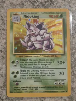 Pokemon TCG Nidoking Base Set Holo Unlimited Rare Card 11/102 LP Condition - Image 1